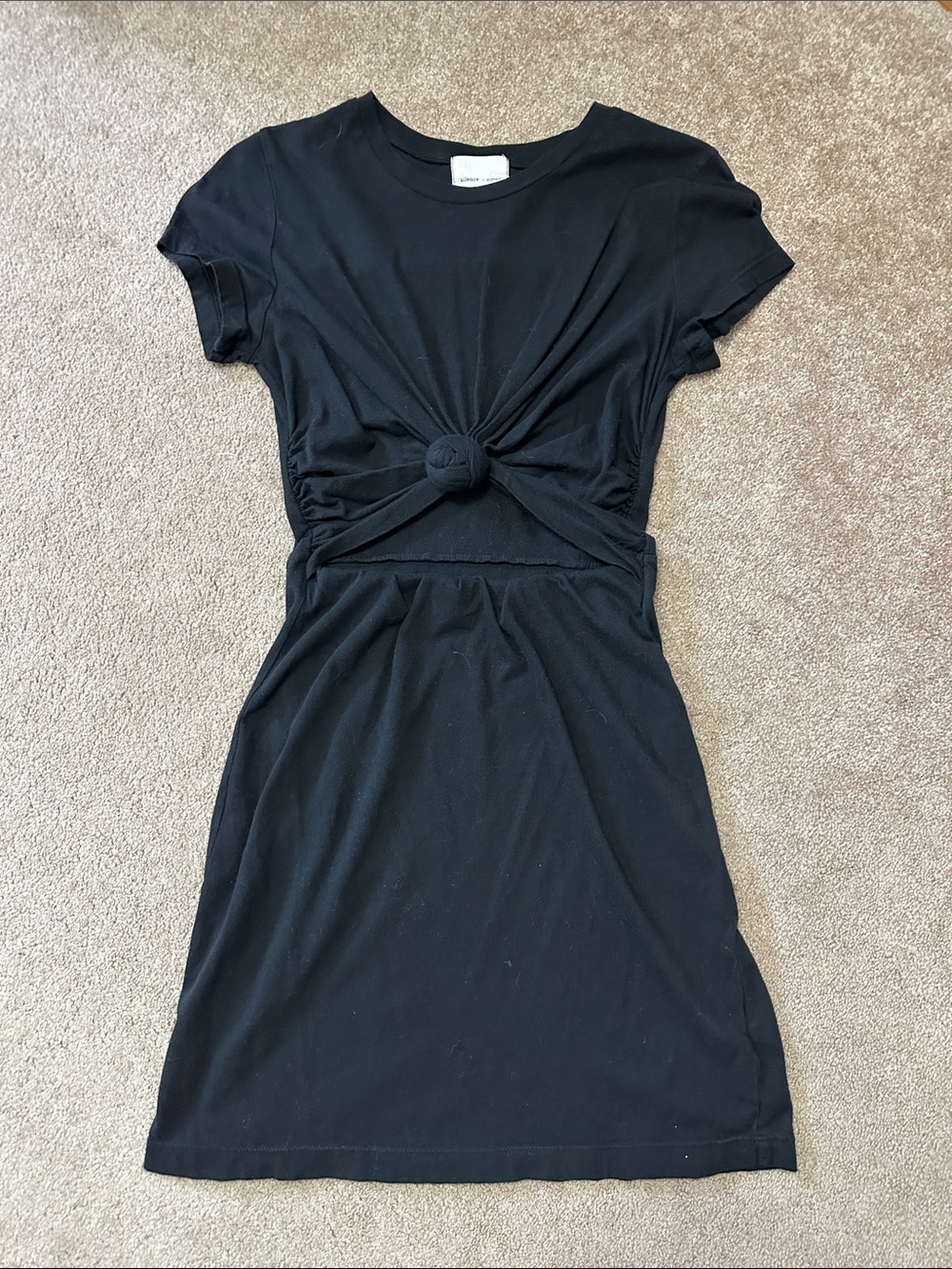 silence + noise Black Knot-Front Mini Dress